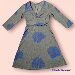 Patagonia Greyish Green and Blue Floral Margot Dress